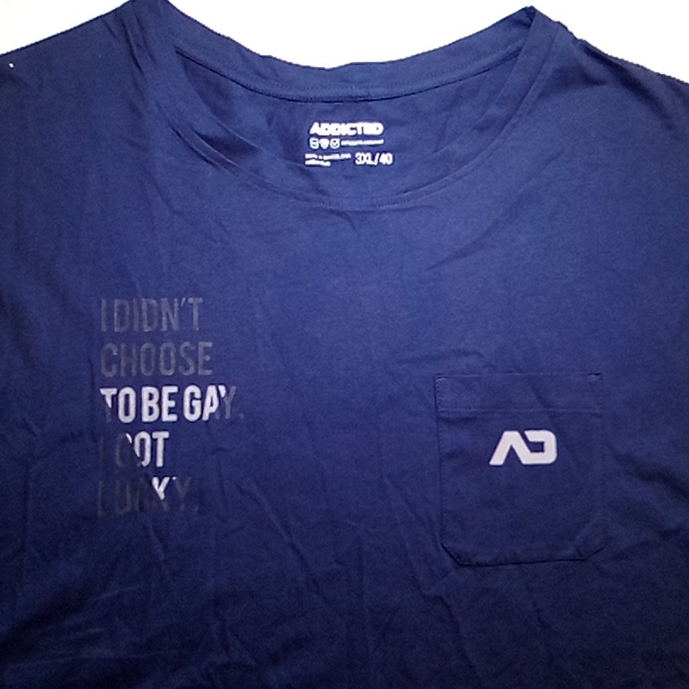 Addicted, Size 3XL, Blue w/imprint, Sleeveless T-Shirt
